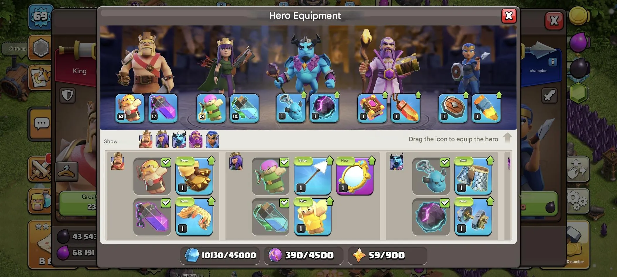 COC572 TH16 Heroes 23/22/15/12/10 5 Builders 2000 Gems Lots of Items Nickname Change 